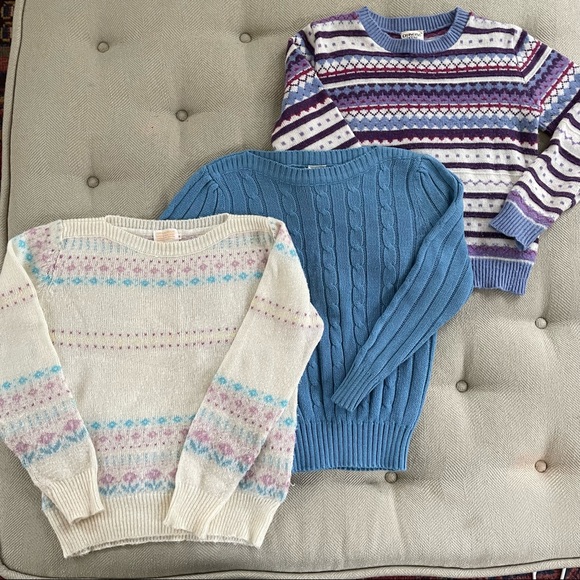 3 Vintage 70s 80s Women’s Sweaters Slightly Cropped XS S M